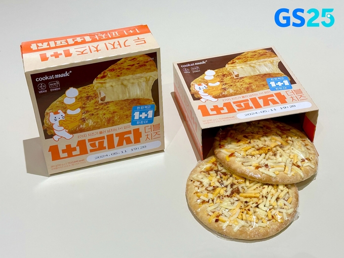 GS25가 쿠캣과 함께 선보인 냉동 특화상품 ‘ㅃ피자’ 상품