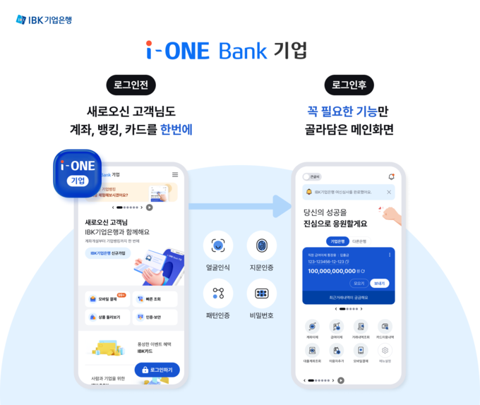 신규 앱 ‘i-ONE 뱅크 기업’ 오픈.