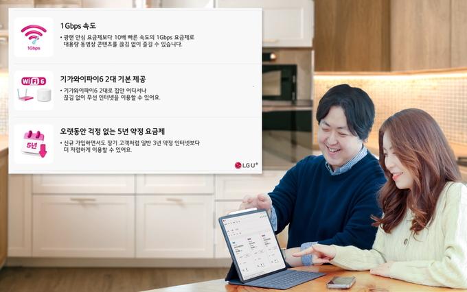 LG유플러스가 신규 인터넷 요금제 ‘너겟 라이트’를 출시했다고 21일 밝혔다. 사진은 LG유플러스 직원이 너겟 라이트를 소개하고 있는 모습.