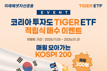 “다가올 코스피 5,000 시대, TIGER 200과 함께” 미래에셋, ‘TIGER 200 적립식 매수 이벤트’ 진행